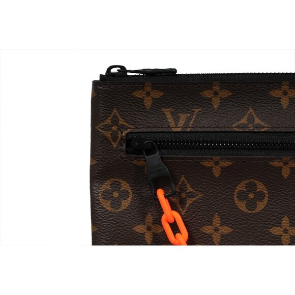Louis Vuitton Virgil Solar Ray Pouch Orange Brown Canvas Monogram Travel Clutch - Picture 3 of 10